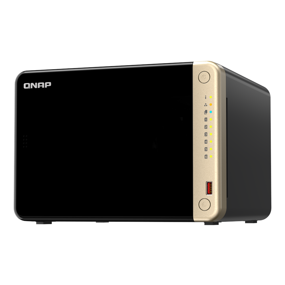 QNAP 6diskli ARM QC - 8GB RAM 2-2.5GbE Nas Server TS-664-8G Distribütör Garantili