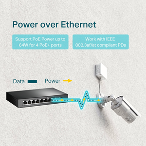TP-LINK 8port 64w 4port PoE Gigabit Yönetilemez Switch TL-SG1008P