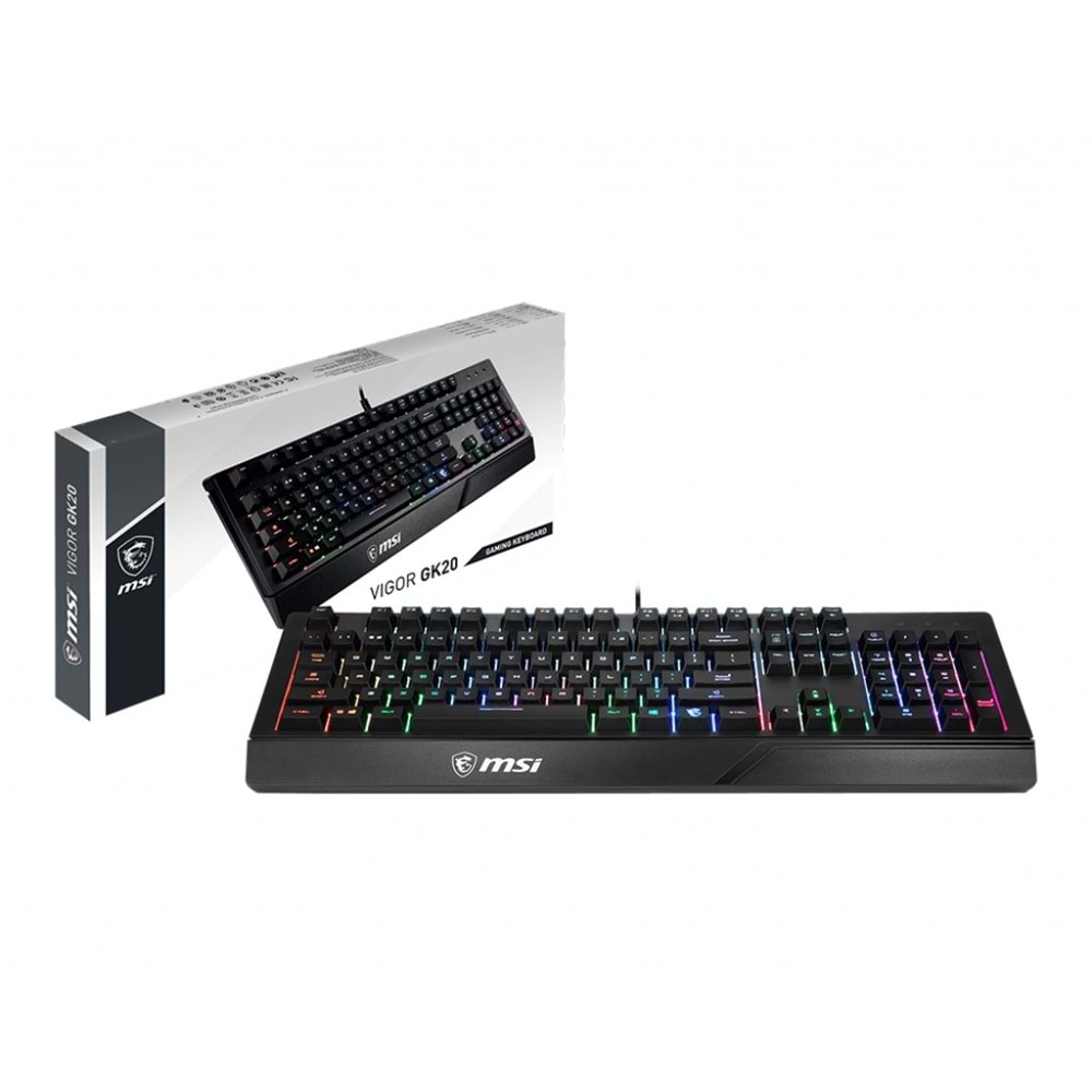 MSI Q TR Vigor GK20 RGB Ledli Sessiz Membran Siyah Oyuncu Klavyesi