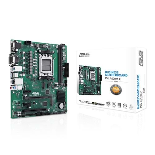 ASUS PRO A620M-C-CSM DDR5 HDMI-DVI-DP TYPEC PCIE 4.0 AM5 mATX Kurumsal Anakart