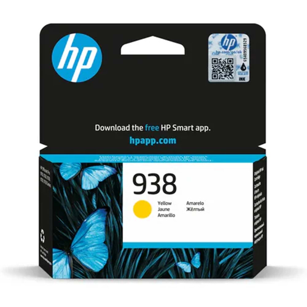 HP 938 Sarı Orijinal Mürekkep Kartuşu (4S6X7PE)