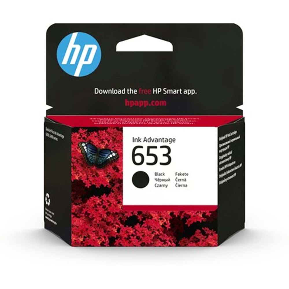 HP 653 Siyah Orijinal Ink Advantage Mürekkep Kartuşu (360 Sayfa) - 3YM75AE