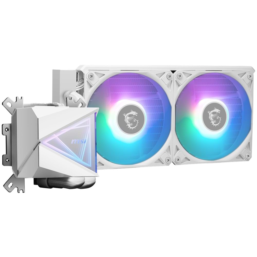 MSI 240mm MAG CORELIQUID I240 WHITE ARGB AM5-1851p Sıvı Soğutmalı İşlemci Fanı Beyaz