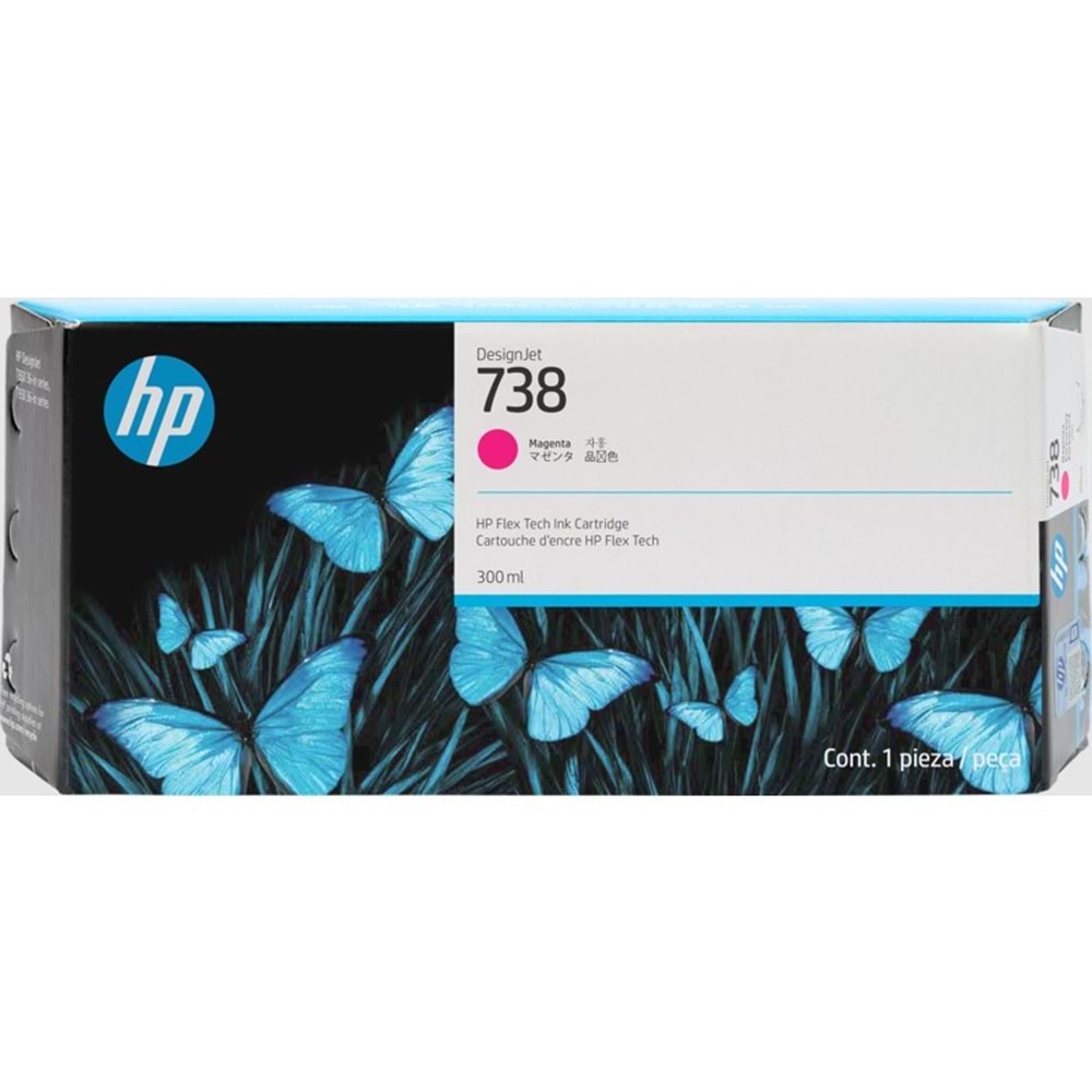 HP 676M7A No 738 Macenta 300ml Yüksek Kapasiteli Orijinal DesignJet Mürekkep Kartuşu