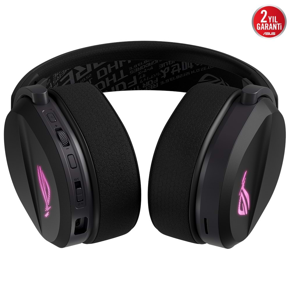 ASUS ROG Pelta Siyah Hafif (2.4GHz / Bluetooth / USB-C) ARGB Kablosuz Oyuncu Kulaklığı / 90YH0410-BHUA00