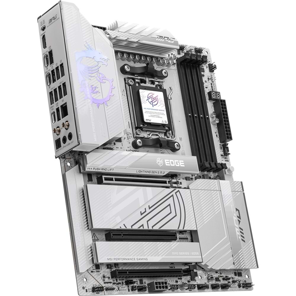 MSI MPG X870E EDGE TI WIFI7 DDR5 HDMI-DP TYPEC PCIE 5.0 AM5 ATX BEYAZ