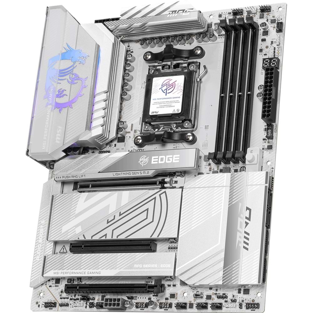 MSI MPG X870E EDGE TI WIFI7 DDR5 HDMI-DP TYPEC PCIE 5.0 AM5 ATX BEYAZ