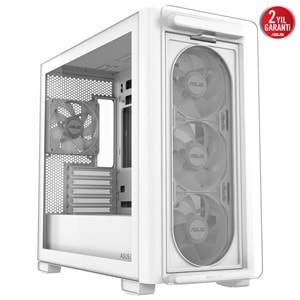 ASUS A23 PLUS TG ARGB WHITE Gaming Mid-Tower PC Kasası Beyaz / 90DC00K3-B19010
