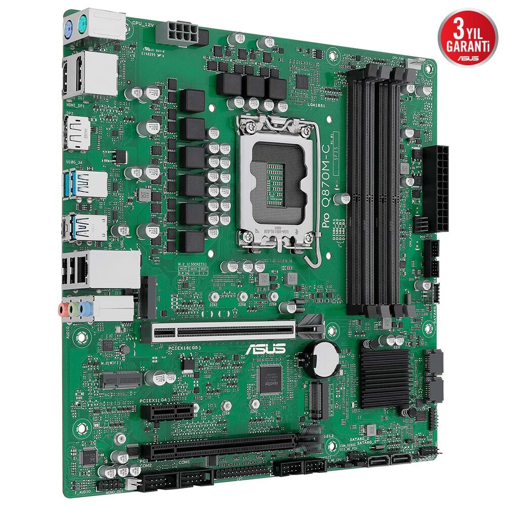 ASUS PRO Q870M-C-CSM DDR5 HDMI-DP TYPEC PCIE 5.0 1851p mATX vPRO Destekli Kurumsal Anakart / 90MB1KEP-M0EAYC