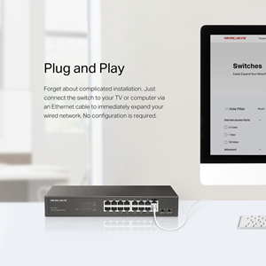 MERCUSYS 16poırt Gigabit Yönetilemez Switch MS116GS