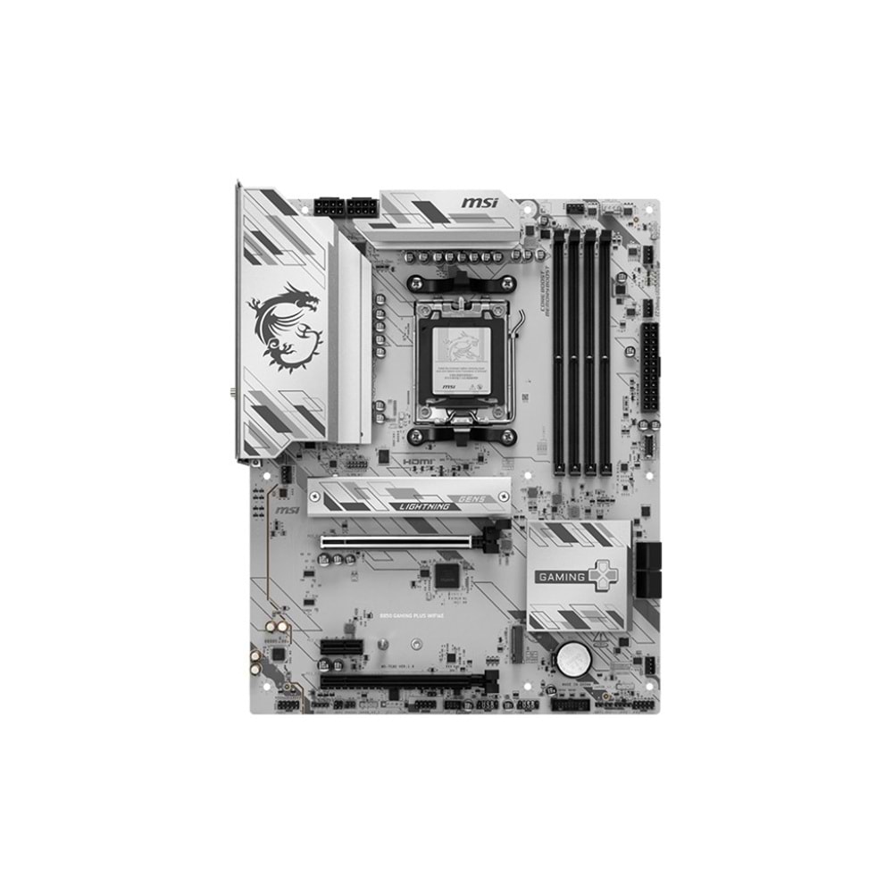 MSI B850 GAMING PLUS WIFI6E DDR5 HDMI-DP TYPEC PCIE 5.0 AM5 ATX BEYAZ