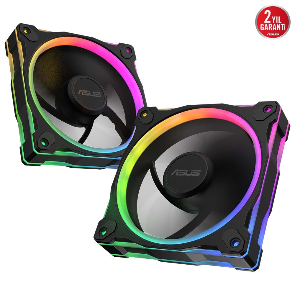 ASUS PRIME 120MM MR120 ARGB 1600RPM 58CFM PWM Aura Sync Siyah Kasa Fanı 3'lü paket 90DA00I0-B09020