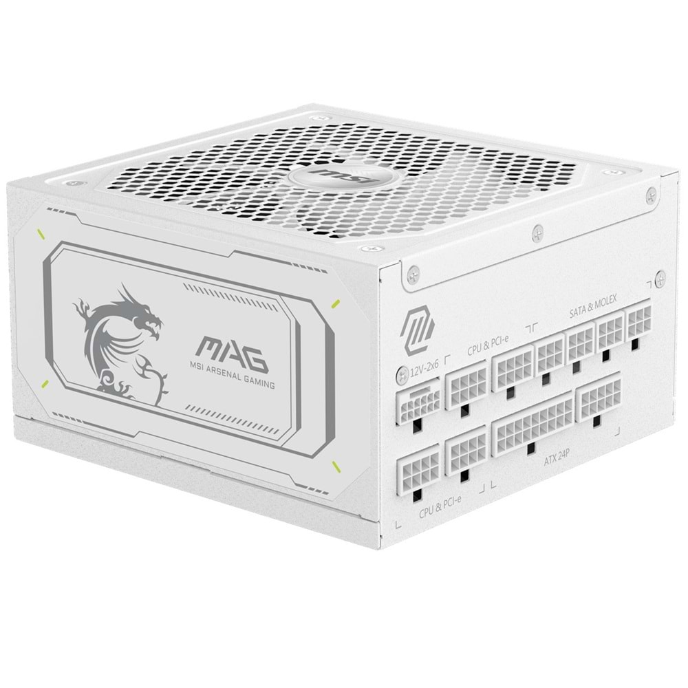 MSI 1000w 80+ Gold MAG A1000GL PCIE5 WHITE Tam Modüler Power Supply Beyaz