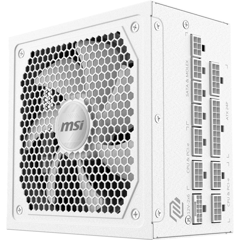 MSI 1000w 80+ Gold MAG A1000GL PCIE5 WHITE Tam Modüler Power Supply Beyaz