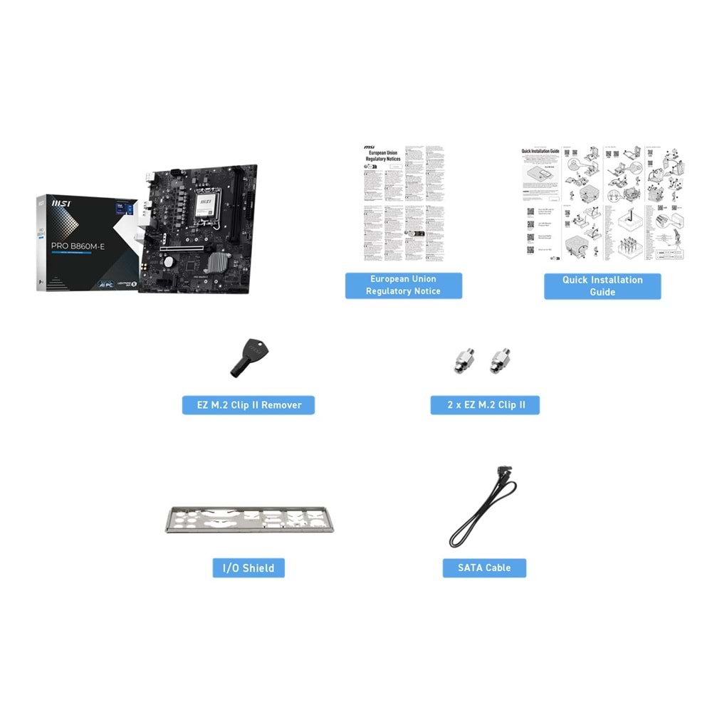 MSI PRO B860M-E DDR5 HDMI-DP PCIE 5.0 1851p mATX