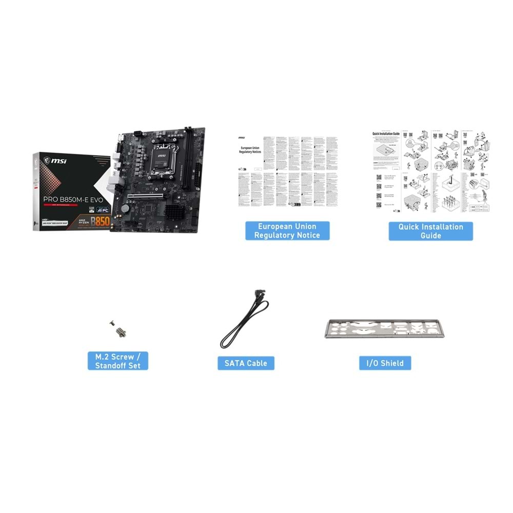 MSI PRO B850M-E EVO DDR5 HDMI-DP PCIE 5.0 AM5 mATX