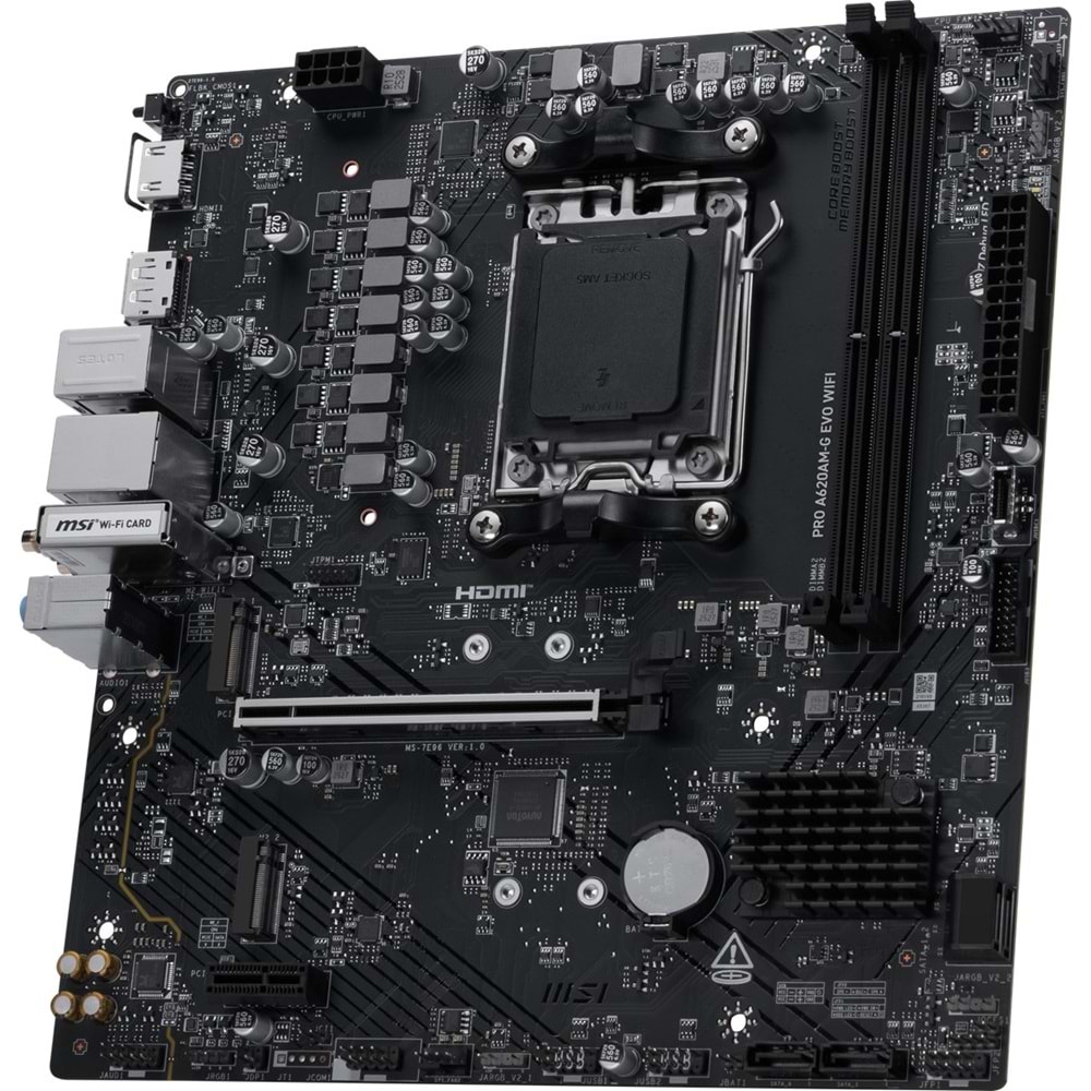 MSI PRO A620AM-G EVO WIFI6E DDR5 HDMI-DP PCIE 4.0 AM5 mATX