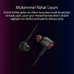 ASUS ROG Cetra II Core 90YH02V1-B2UA00 3.5mm 9.4mm Sürücü Mikrofonlu Siyah Kulak İçi Oyuncu Kulaklığı / 90YH02V1-B2UA00
