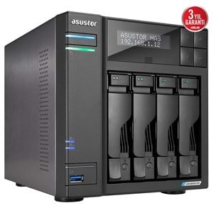 ASUSTOR 4diskli Celeron QC- 4GB RAM-2-2.5GbE Nas Server AS6704T v2