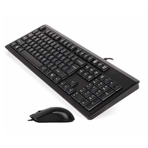 A4TECH KR-9276 Kablolu USB Q Trk Siyah Klavye - Mouse Set