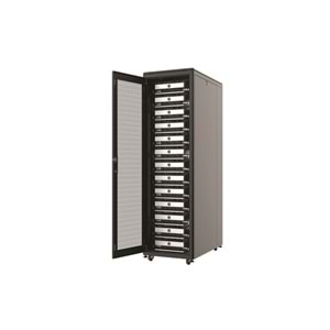 AGER 36U 800x1000mm Dikili Tip Siyah Kabinet Vega AG-VB36U8010S1 Cam Kapak
