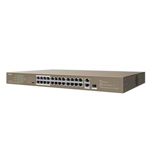 TENDA 24port PoE 250w 1-SFP 10/100/ 2-GbE Yönetilemez Switch TEF1126P-24-250W