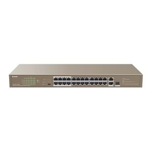 TENDA 24port PoE 250w 1-SFP 10/100/ 2-GbE Yönetilemez Switch TEF1126P-24-250W