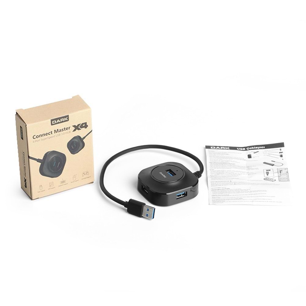 DARK Connect Master X4 DK-AC-USB345 4port USB 3.0 Siyah USB Çoklayıcı Hub