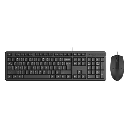 A4TECH KR-3330 Kablolu USB Q Trk Siyah Klavye - Mouse Set