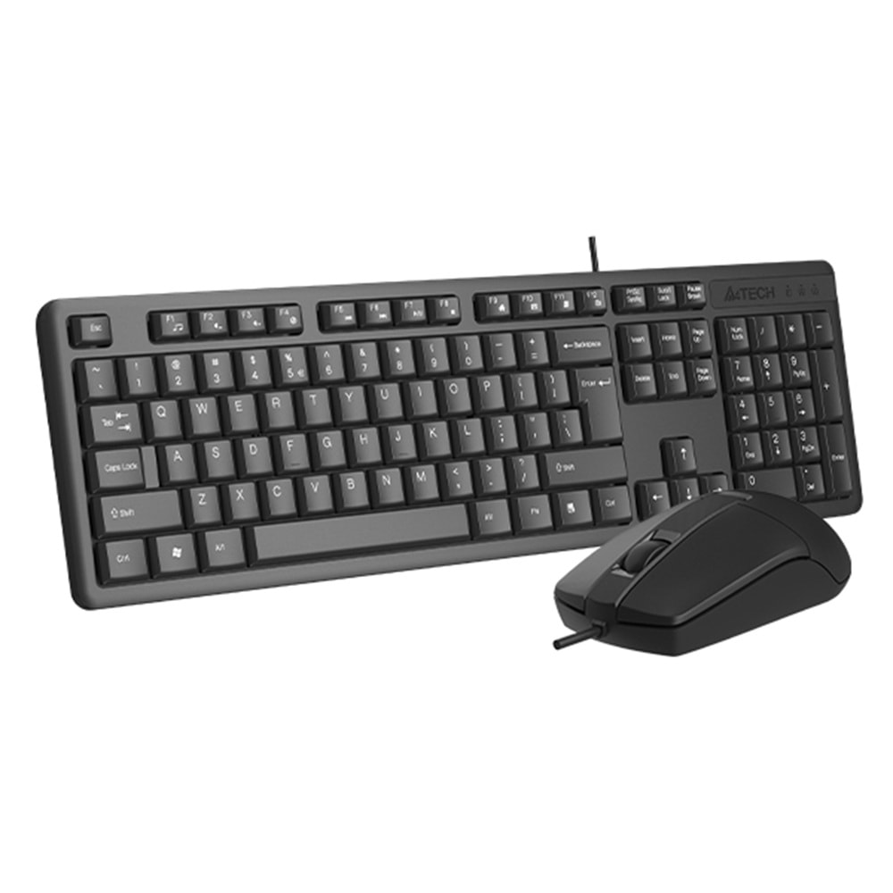 A4TECH KR-3330 Kablolu USB Q Trk Siyah Klavye - Mouse Set