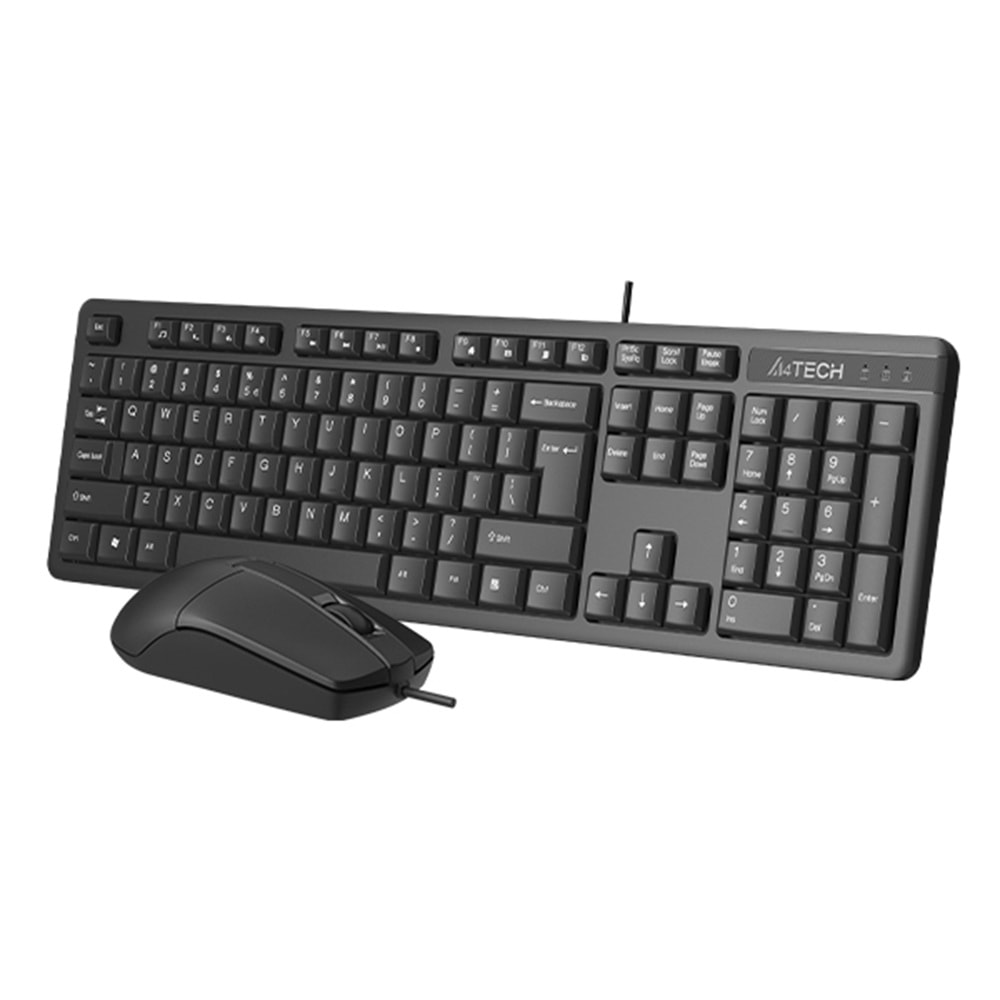 A4TECH KR-3330 Kablolu USB Q Trk Siyah Klavye - Mouse Set
