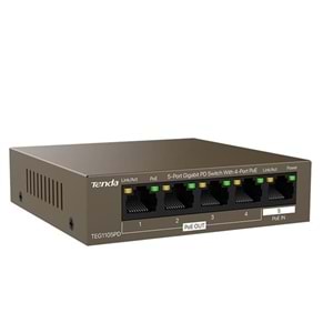 TENDA 5port-4port PoE 30w Gigabit Yönetilemez Switch TEG1105PD (Adaptör Yok)