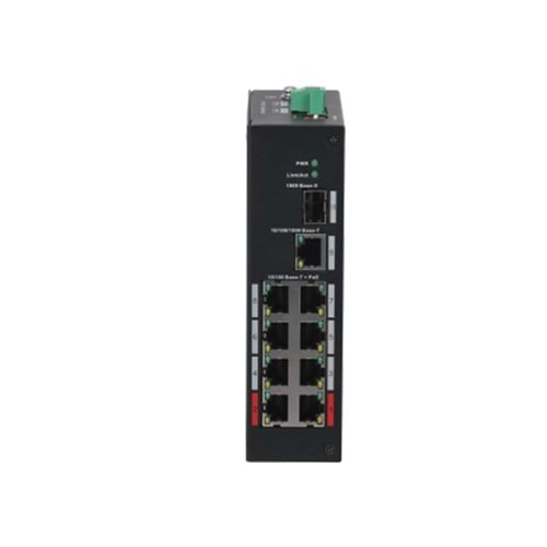 DAHUA 8port PoE 96w 1-SFP/1-Uplink 10/100 Yönetilemez Endüstriyel Switch PFS3110-8ET-96-V2