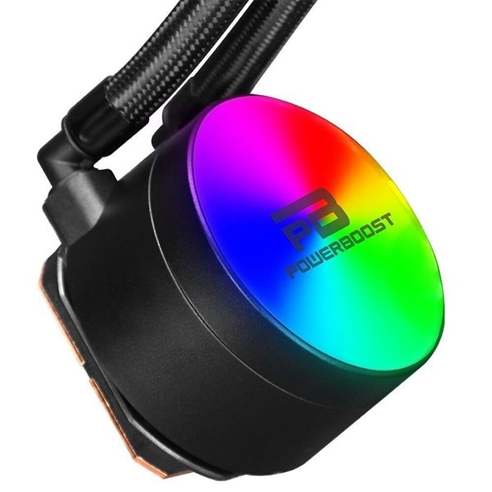 POWERBOOST 120mm NOBLE 120 PB-LCS-YC120 RGB Sıvı Soğutmalı AM5-1851p İşlemci Fanı