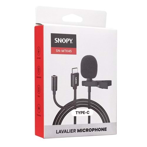 SNOPY SN-MTK45 TypeC Yaka Mikrofonu
