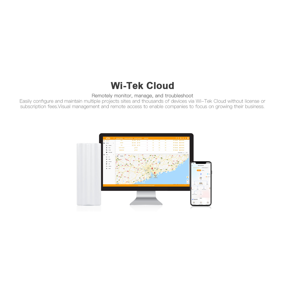 WITEK WI-CPE517 (V2) 16dbi 300mbps 5ghz 5+km Harici Access Point 150 derece