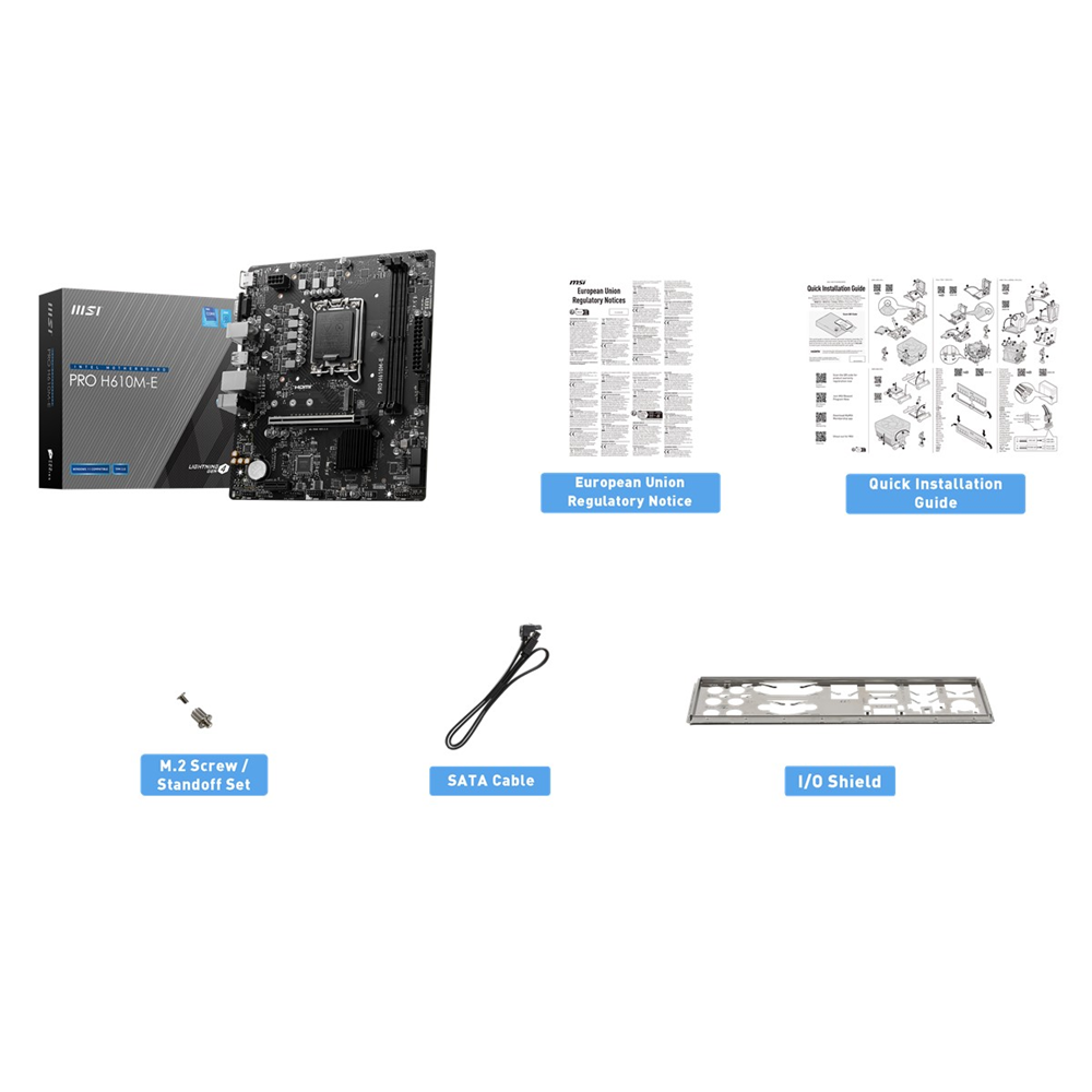 MSI PRO H610M-E DDR5 M2 PCIe NVME HDMI PCIe 16X v4.0 1700p mATX