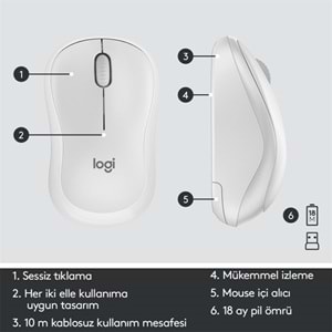 LOGITECH MK295 Kablosuz Q Trk Beyaz Klavye - Mouse Set (920-010089)