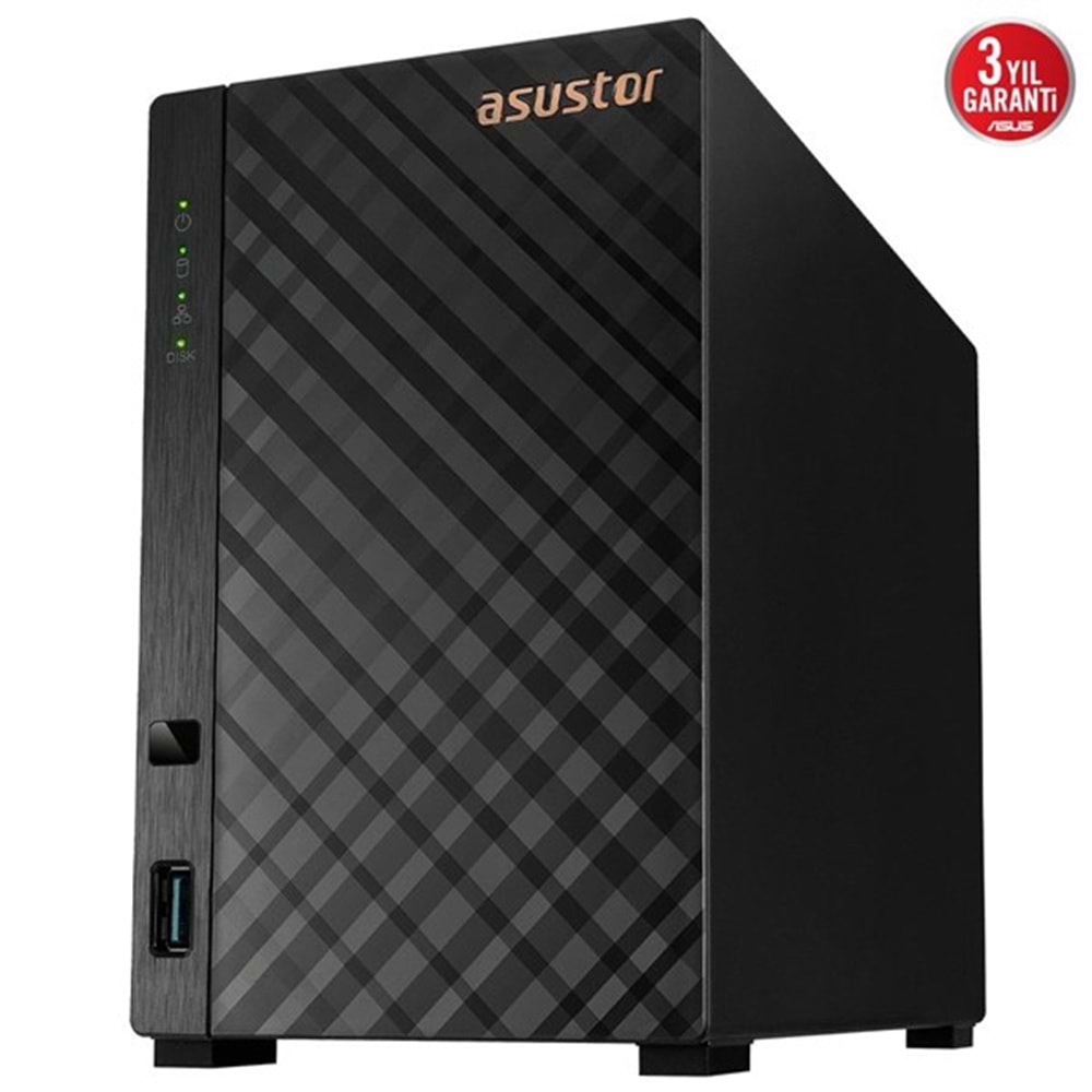 ASUSTOR 2diskli Realtek QC-1GB RAM-Gigabit Nas Server AS1102TL