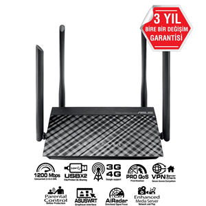 ASUS RT-AC1200 Wıfı5 AC1200 Gigabit Dual Band Router