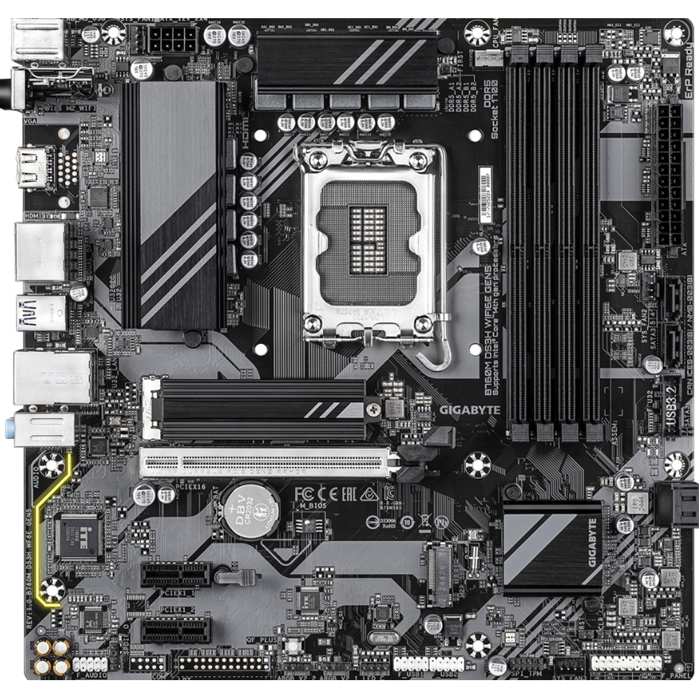 GIGABYTE B760M DS3H WIFI6E DDR5 HDMI VGA DP 1700p mATX