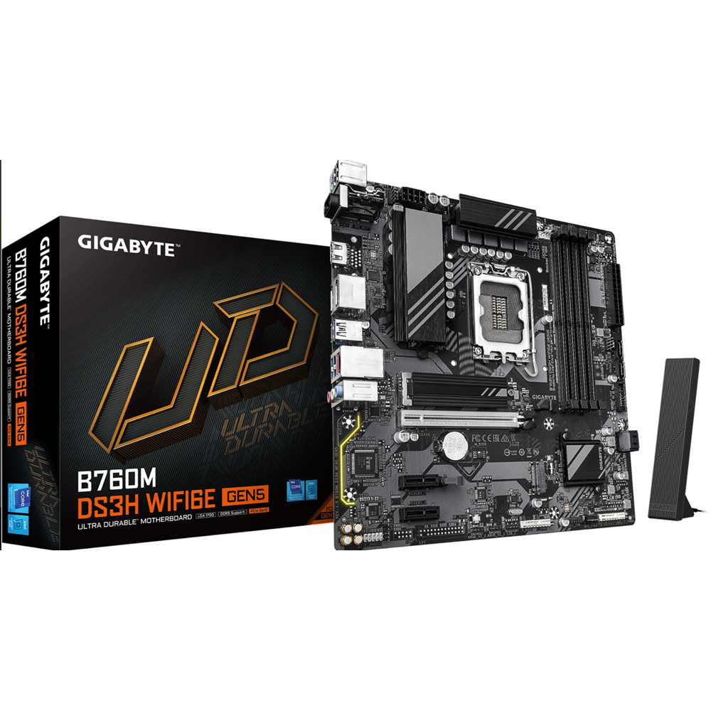 GIGABYTE B760M DS3H WIFI6E DDR5 HDMI VGA DP 1700p mATX