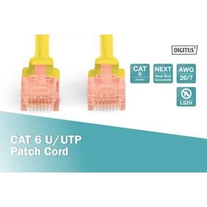 DIGITUS 0.5metre CAT6 Utp DK-1617-005/Y Sarı Patch Kablo (10'lu Paket)
