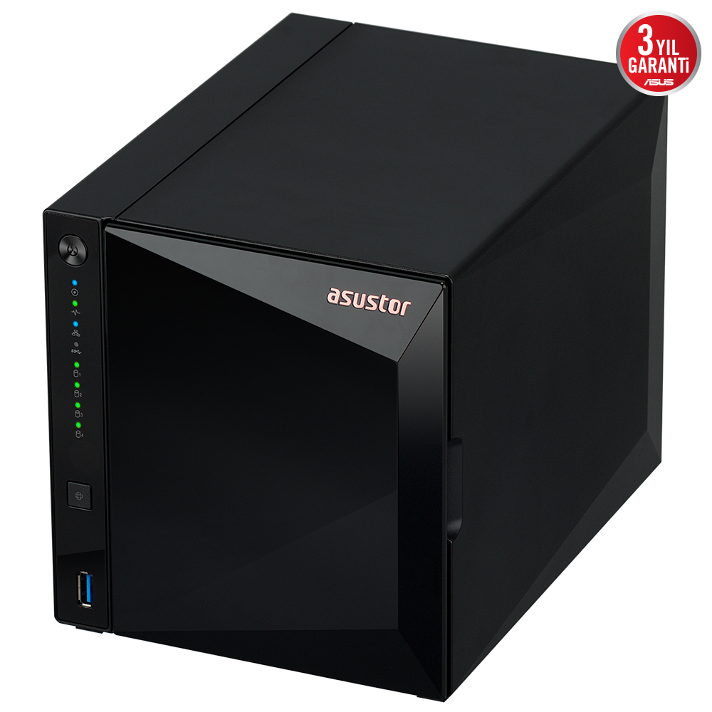 ASUSTOR 4diskli Realtek QC-2GB RAM-2.5GbE Nas Server AS3304T v2