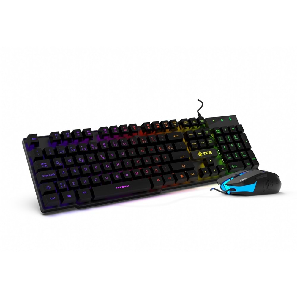 INCA IKG-448 Kablolu USB Q Trk Siyah Gaming Klavye - Mouse Set