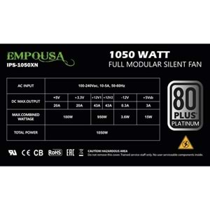 INCA 1000W 80+ PLATINUM EMPOUSA IPS-1050XN PCIe5.0 Tam Modüler Power Supply