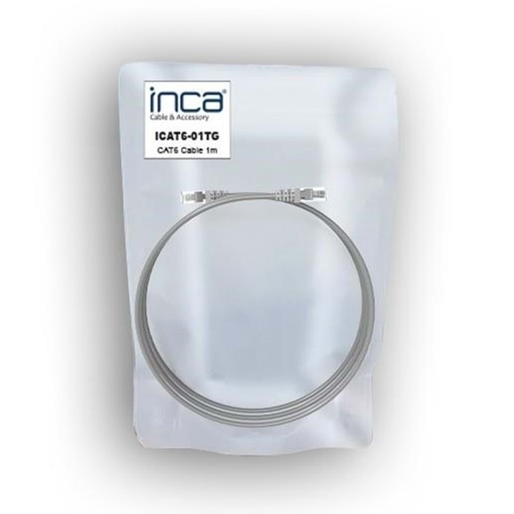 INCA 1metre CAT6 Utp ICAT6-01TG Gri Patch Kablo