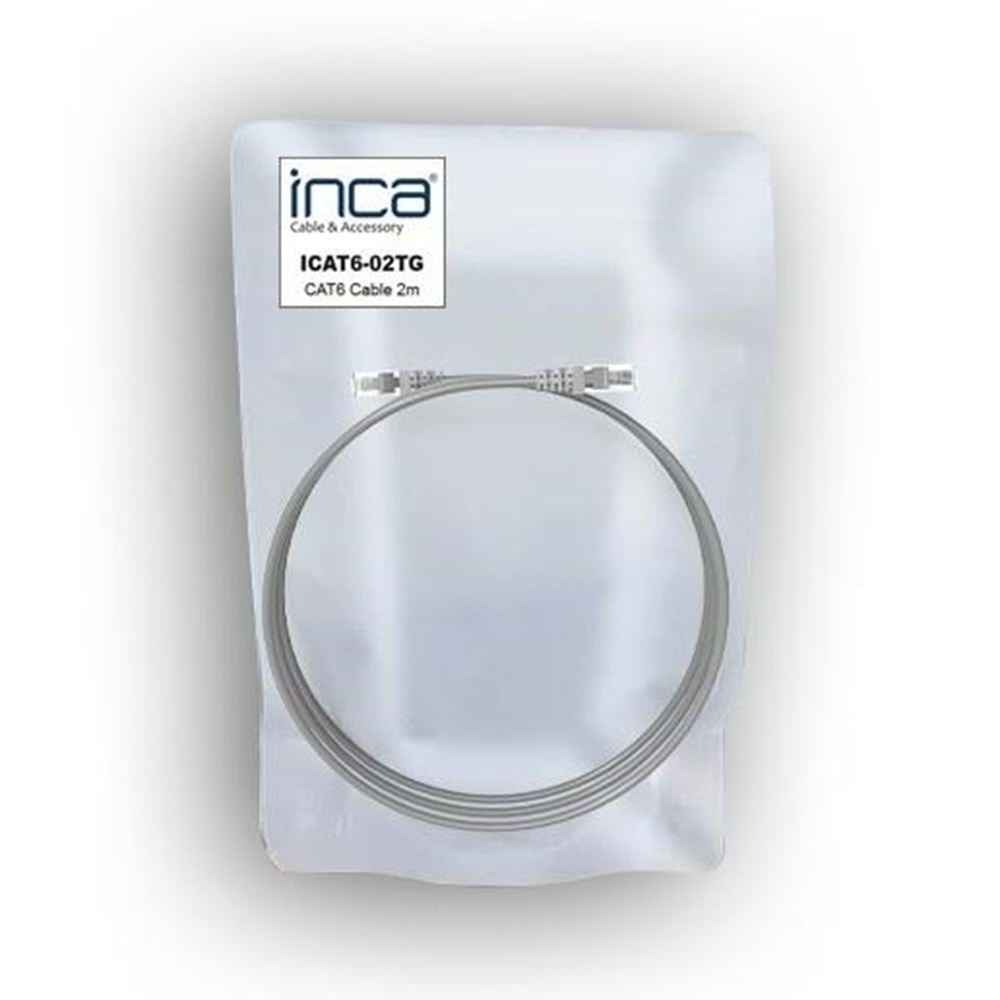 INCA 2metre CAT6 Utp ICAT6-02TG Gri Patch Kablo