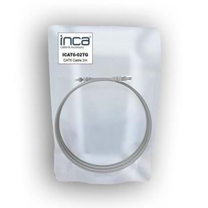 INCA 2metre CAT6 Utp ICAT6-02TG Gri Patch Kablo