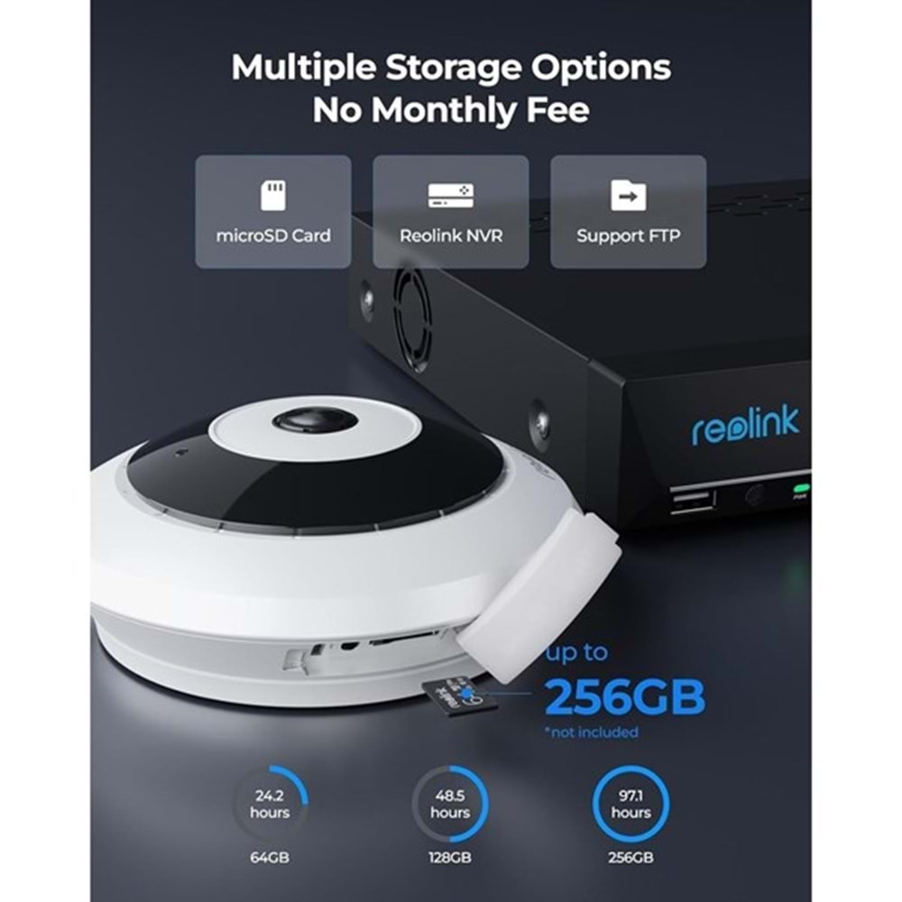 REOLINK 6MP Panoramik 1.92mm IP Kamera Dahili Siren Çift Yönlü Ses FE-P